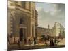 The Entrance to the Musee De Louvre and St. Louis Church, 1822-Etienne Bouhot-Mounted Giclee Print