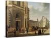 The Entrance to the Musee De Louvre and St. Louis Church, 1822-Etienne Bouhot-Stretched Canvas