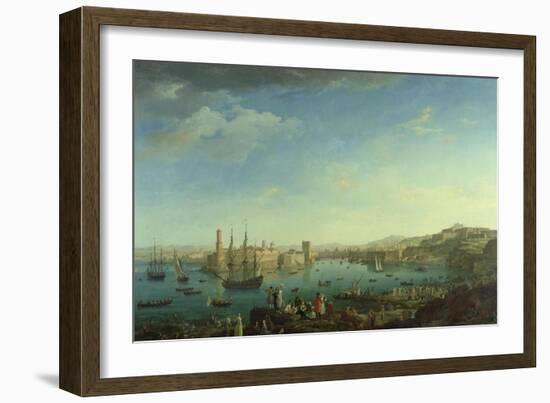 The Entrance to the Port of Marseilles, 1754-Claude Joseph Vernet-Framed Giclee Print