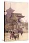 The Entrance to the Temple of Kiyomizu-Dera, Kyoto, with Pilgrims Ascending-Sir Alfred East-Stretched Canvas