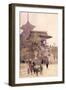 The Entrance to the Temple of Kiyomizu-Dera, Kyoto, with Pilgrims Ascending-Sir Alfred East-Framed Giclee Print