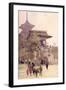 The Entrance to the Temple of Kiyomizu-Dera, Kyoto, with Pilgrims Ascending-Sir Alfred East-Framed Giclee Print