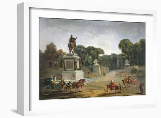 The Entrance to the Tuileries from the Place Louis XV in Paris, circa 1775-Jacques Philippe Joseph Saint-Quentin-Framed Giclee Print