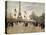 The entrance to the Universal Exhibition of 1889 Paris showing the Eiffel tower.-Jean Beraud-Stretched Canvas