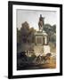 The Entrance to Tuileries with Statue of Louis XV and Carriage-null-Framed Giclee Print