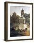 The Entrance to Tuileries with Statue of Louis XV and Carriage-null-Framed Giclee Print