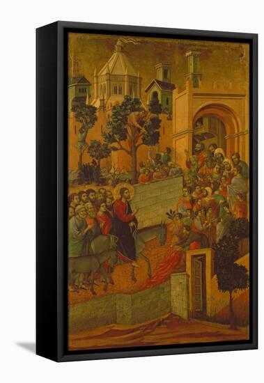 The Entry into Jerusalem, 1308-11-Duccio di Buoninsegna-Framed Stretched Canvas