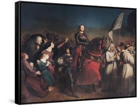 The Entry of Joan of Arc (1412-31) into Orleans, 8th May 1429, 1843-Henry Scheffer-Framed Stretched Canvas