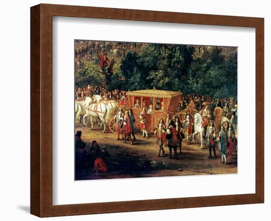 The Entry of Louis XIV (1638-1715) and Maria Theresa (1638-83) into Arras, 30th July 1667-Adam Frans van der Meulen-Framed Giclee Print