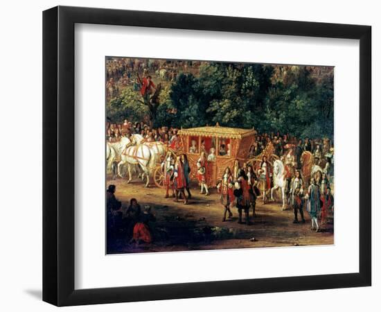 The Entry of Louis XIV (1638-1715) and Maria Theresa (1638-83) into Arras, 30th July 1667-Adam Frans van der Meulen-Framed Giclee Print