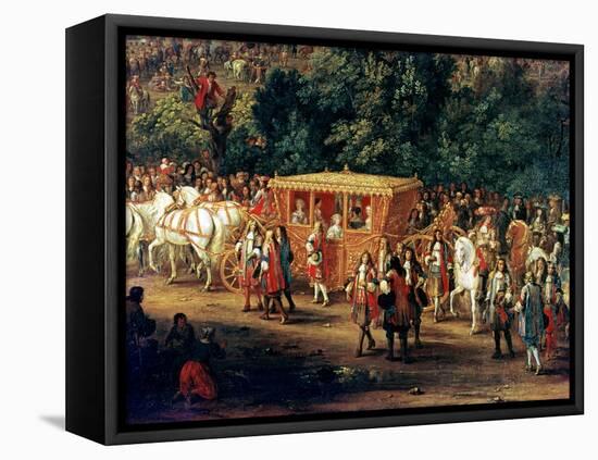 The Entry of Louis XIV (1638-1715) and Maria Theresa (1638-83) into Arras, 30th July 1667-Adam Frans van der Meulen-Framed Stretched Canvas