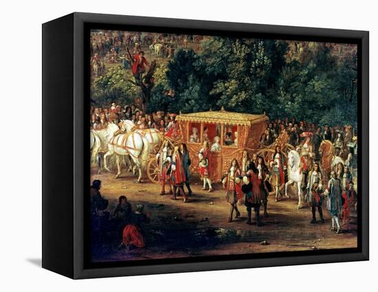 The Entry of Louis XIV (1638-1715) and Maria Theresa (1638-83) into Arras, 30th July 1667-Adam Frans van der Meulen-Framed Stretched Canvas