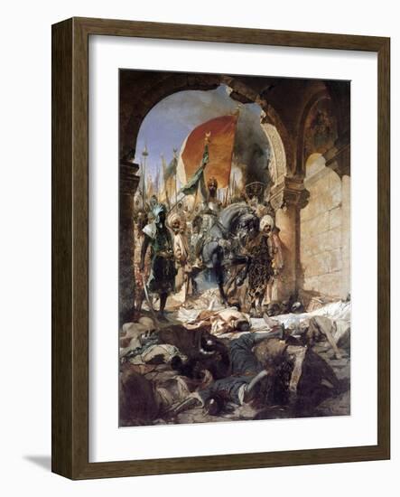 The Entry of Mehmet II into Constantinople, 1876-Jean Joseph Benjamin Constant-Framed Giclee Print