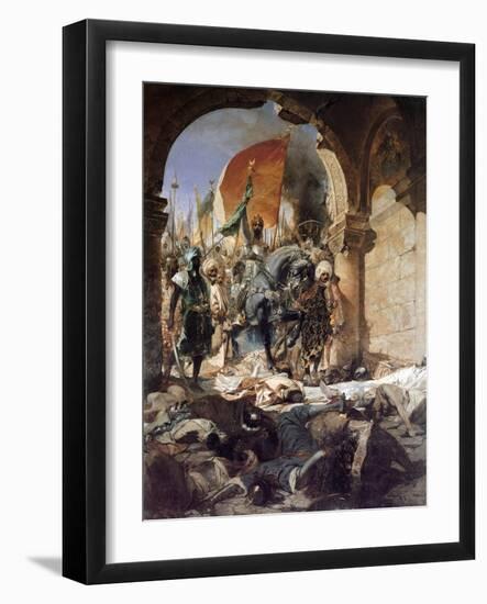 The Entry of Mehmet II into Constantinople, 1876-Jean Joseph Benjamin Constant-Framed Giclee Print