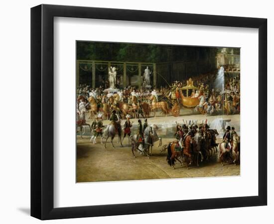 The Entry of Napoleon and Marie-Louise into the Tuileries Gardens on the Day of Their Wedding-Etienne-barthelemy Garnier-Framed Giclee Print