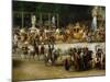 The Entry of Napoleon and Marie-Louise into the Tuileries Gardens on the Day of Their Wedding-Etienne-barthelemy Garnier-Mounted Giclee Print