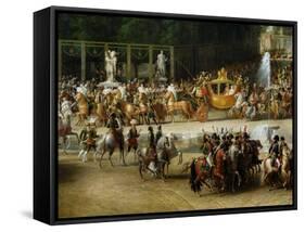 The Entry of Napoleon and Marie-Louise into the Tuileries Gardens on the Day of Their Wedding-Etienne-barthelemy Garnier-Framed Stretched Canvas