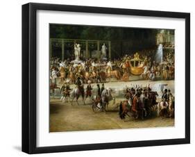 The Entry of Napoleon and Marie-Louise into the Tuileries Gardens on the Day of Their Wedding-Etienne-barthelemy Garnier-Framed Giclee Print