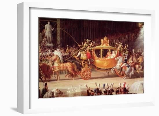 The Entry of Napoleon and Marie-Louise into the Tuileries Gardens on the Day of their Wedding-Etienne-barthelemy Garnier-Framed Giclee Print