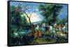 The Entry of the Animals into Noah's Ark (Oil on Panel)-Jan the Younger Brueghel-Framed Stretched Canvas