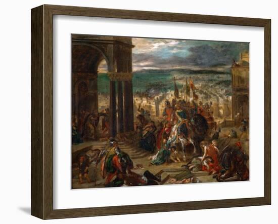 The Entry of the Crusaders in Constantinople-Eugene Delacroix-Framed Giclee Print