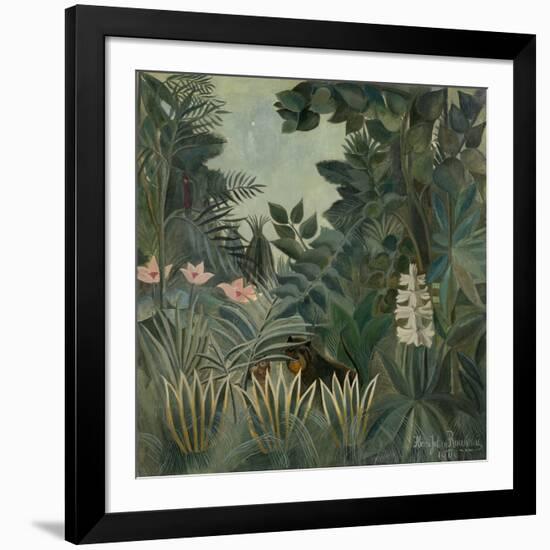 The Equatorial Jungle, by Henri Rousseau, 1909, French painting,-Henri Rousseau-Framed Art Print