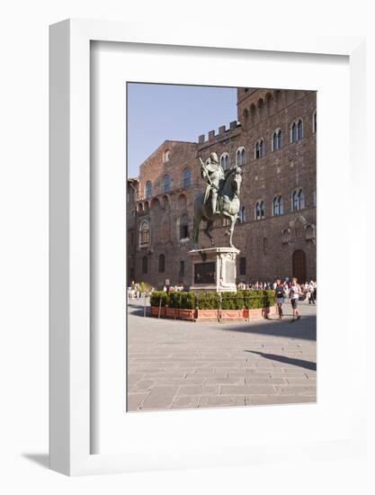 The Equestrian Statue of Cosimo I de Medici in Piazza Della Signoria, Florence, Tuscany, Italy-Julian Elliott-Framed Photographic Print