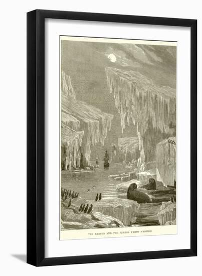 The Erebus and the Terror Among Icebergs-null-Framed Giclee Print