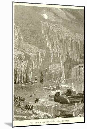 The Erebus and the Terror Among Icebergs-null-Mounted Giclee Print