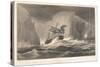 The Erebus Passing through the Chain of Bergs, 13Th March, 1842, from Voyage of Discovery and Resea-English School-Stretched Canvas