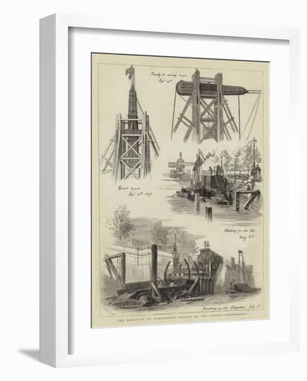 The Erection of Cleopatra's Needle on the Thames Embankment-null-Framed Giclee Print