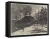 The Eruption of Mount Etna-null-Framed Stretched Canvas