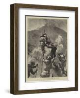 The Eruption of Mount Vesuvius, Climbing the Mountain-Edward John Gregory-Framed Giclee Print