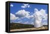 The Eruption of Old Faithful Geyser in Yellowstone National Park on a Late Summer Day-Clint Losee-Framed Stretched Canvas