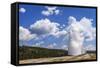 The Eruption of Old Faithful Geyser in Yellowstone National Park on a Late Summer Day-Clint Losee-Framed Stretched Canvas