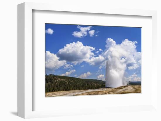 The Eruption of Old Faithful Geyser in Yellowstone National Park on a Late Summer Day-Clint Losee-Framed Photographic Print