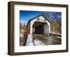 The Erwina Covered Bridge During Winter Season, Bucks County, Pennsylvania-George Oze-Framed Photographic Print