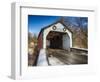 The Erwina Covered Bridge During Winter Season, Bucks County, Pennsylvania-George Oze-Framed Photographic Print