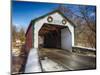 The Erwina Covered Bridge During Winter Season, Bucks County, Pennsylvania-George Oze-Mounted Photographic Print