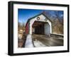 The Erwina Covered Bridge During Winter Season, Bucks County, Pennsylvania-George Oze-Framed Photographic Print