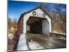 The Erwina Covered Bridge During Winter Season, Bucks County, Pennsylvania-George Oze-Mounted Photographic Print