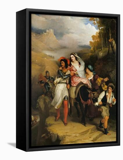 The Escape of Francesco Novello Di Carrara, with His Wife, from the Duke of Milan-Sir Charles Lock Eastlake-Framed Stretched Canvas