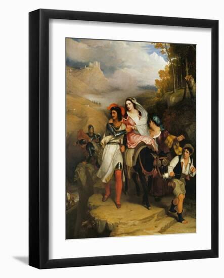 The Escape of Francesco Novello Di Carrara, with His Wife, from the Duke of Milan-Sir Charles Lock Eastlake-Framed Giclee Print