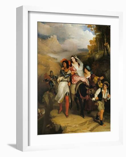 The Escape of Francesco Novello Di Carrara, with His Wife, from the Duke of Milan-Sir Charles Lock Eastlake-Framed Giclee Print