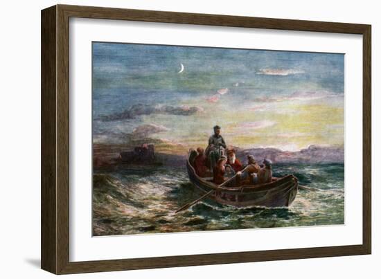 The Escape of Mary Queen of Scots from Loch Leven Castle, 19th Century-E Danby-Framed Giclee Print