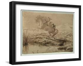 The Escape (Pen and Ink)-Charles Altamont Doyle-Framed Giclee Print