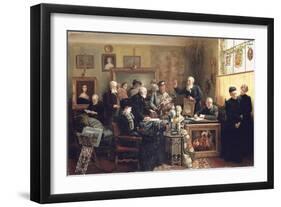 The Estate Auction, 1903 (Oil on Canvas)-Carl Johann Spielter-Framed Giclee Print