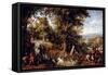 The Eternal Paradise All the Animals of Creation Represented in Pairs. Painting by Jan Bruegel (Or-Jan the Elder Brueghel-Framed Stretched Canvas