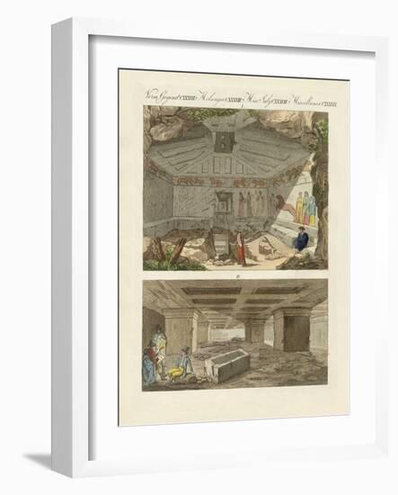 The Etruscan Catacombs in the Old Town of Tarquinia-null-Framed Giclee Print