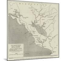 The European Demonstration on the Adriatic Coast, Map of the Albanian and Montenegrin Frontier-null-Mounted Giclee Print